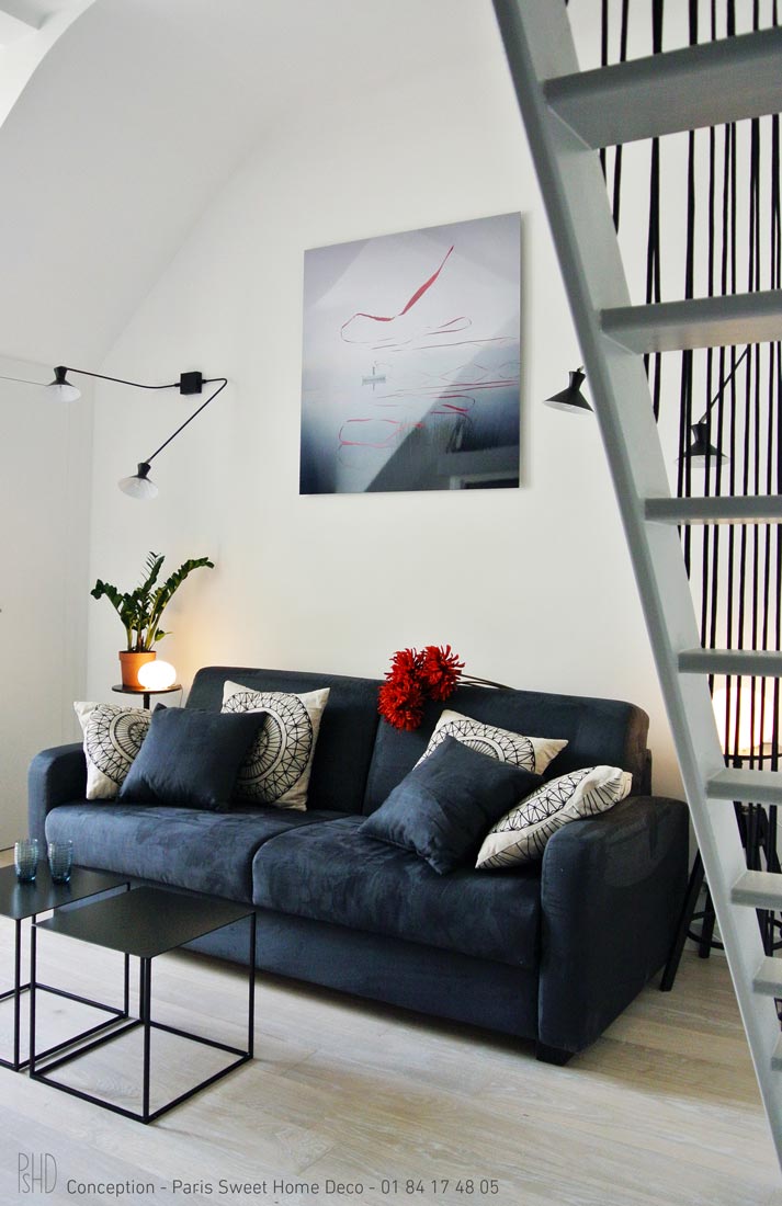 paris sweet home deco Airbnb champs elysées rénovation décoration salon
