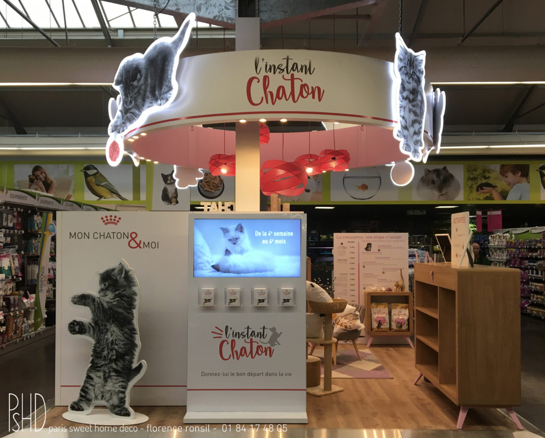 paris sweet home deco ROYAL CANIN scénographie merchandising de boutique shop in store Truffaut