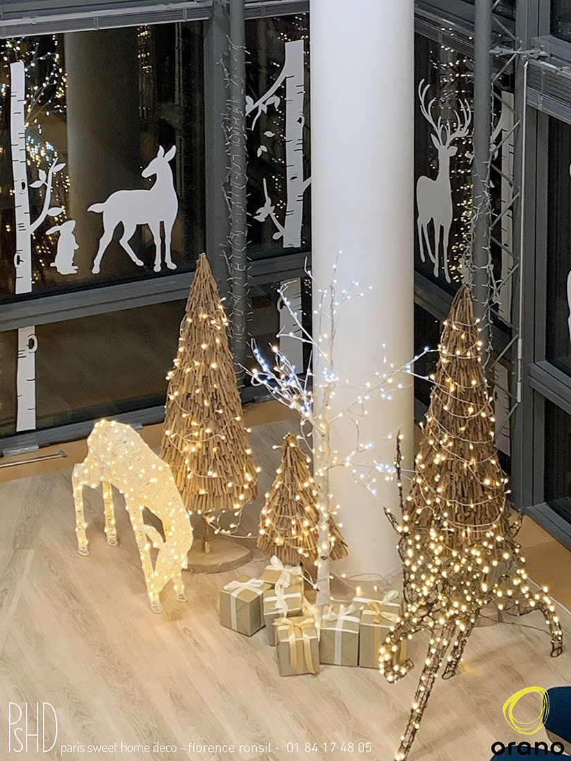 Scénographie évènementielle de bureaux – Orano – Areva – décoration de Noël